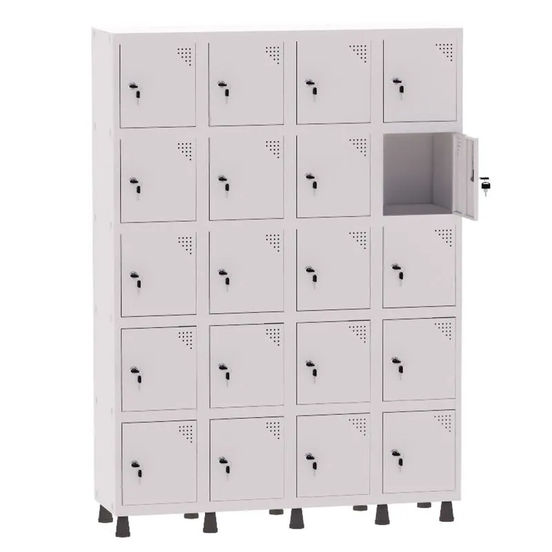 Armário Guarda Volume Locker Roupeiro 4 Vãos 20 Portas Aço GRF504/20 Branco - Pandin