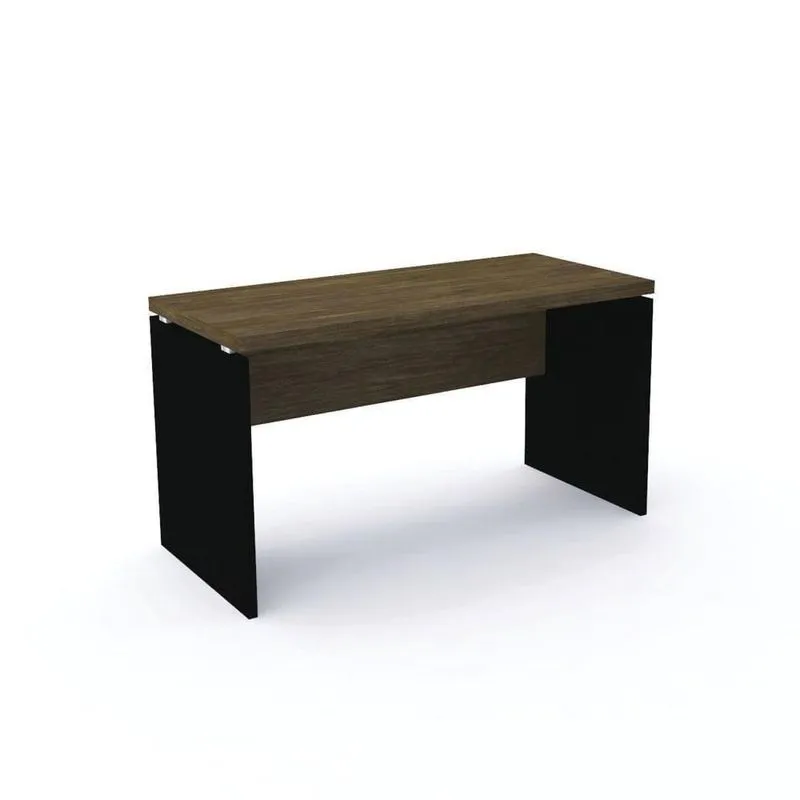 Mesa De Escritório Pé Painel Pe40 Em Mdp 134 X 60 Cm Imbuia Terra Preta