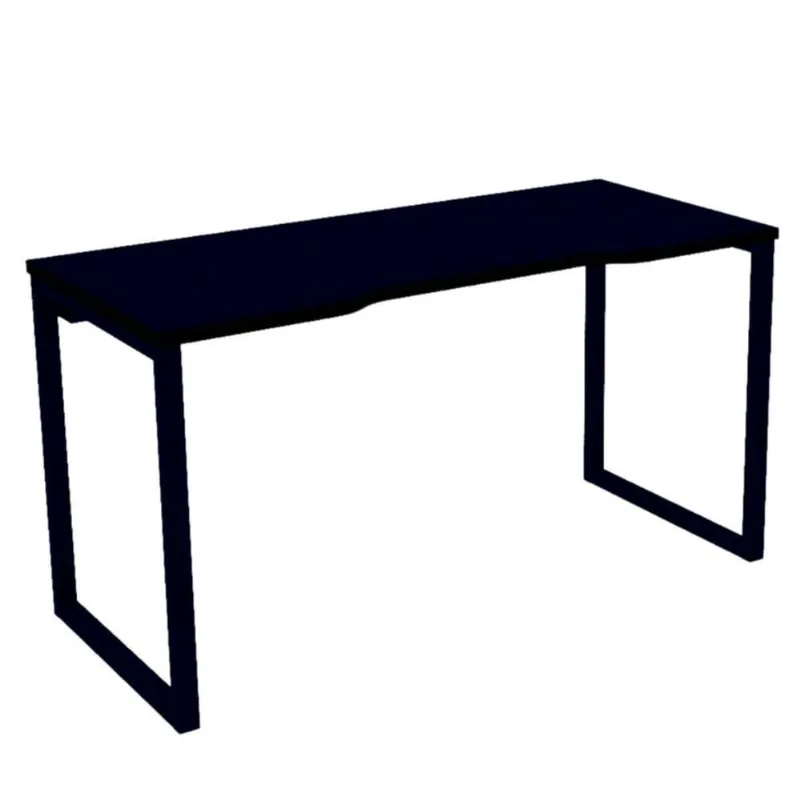 Mesa Gamer Retangular Home Office 134 X 60 Cm Pé Tubular Preto Com Borda Preta