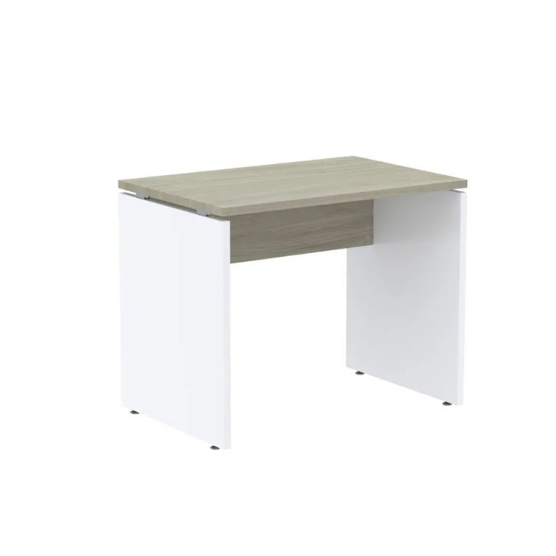 Mesa Auxiliar Retangular M900P25PP Moderno sem Gavetas MDP 90CM Castanheira Natural e Branco Pandin
