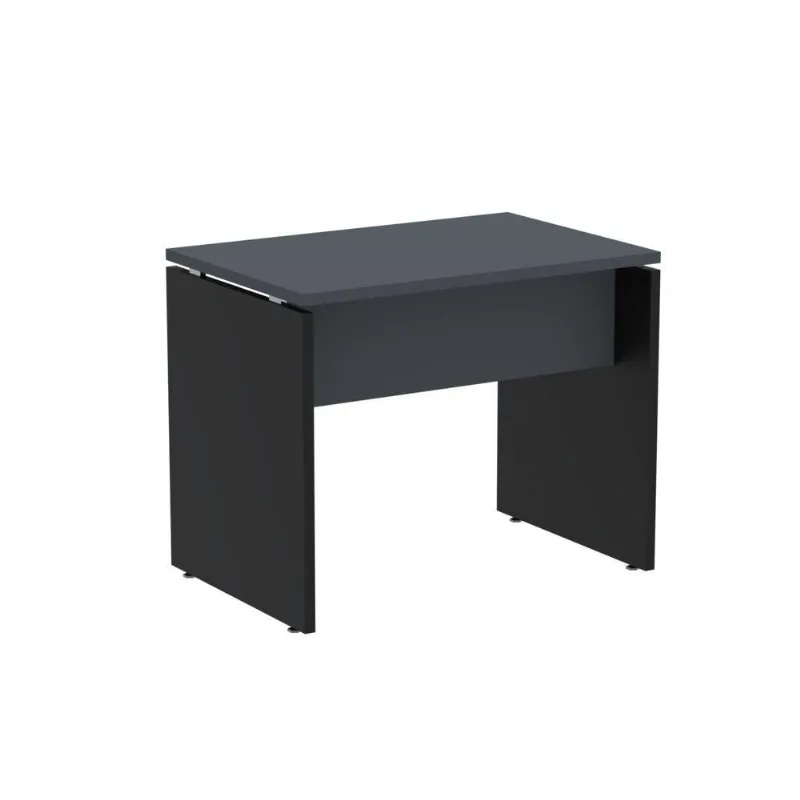 Mesa Auxiliar Retangular M900P25PP Moderno sem Gavetas MDP 90CM Grafite Preto Pandin Móveis