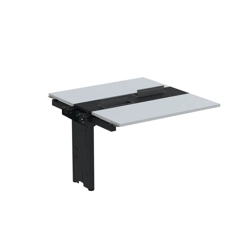 Complemento De Mesa Plataforma Para Coworking Para 2 Pessoas 160x140 Cinza/preto