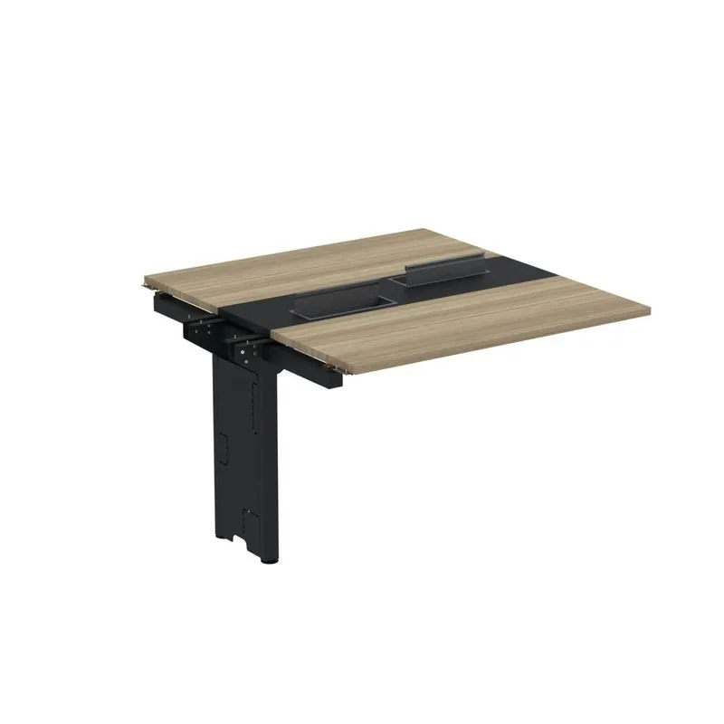 Complemento De Mesa Plataforma Para Coworking Para 2 Pessoas 160x140 Noce Naturalle/preto