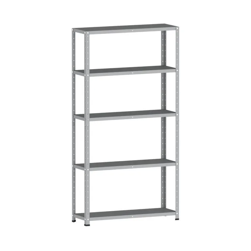 Estante De Estrutura Metálica Com 5 Prateleiras 175cm(a)92cm(l)30cm(p) Sem Reforço Cinza