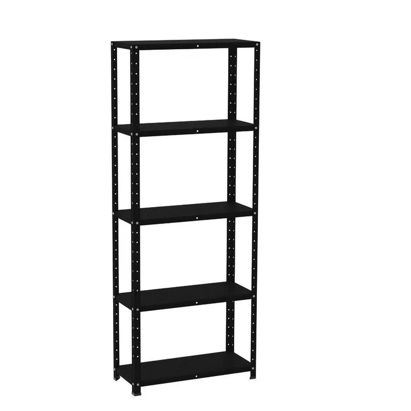Estante De Estrutura Metálica Com 5 Prateleiras 175cm(a)92cm(l)30cm(p) Sem Reforço Preto