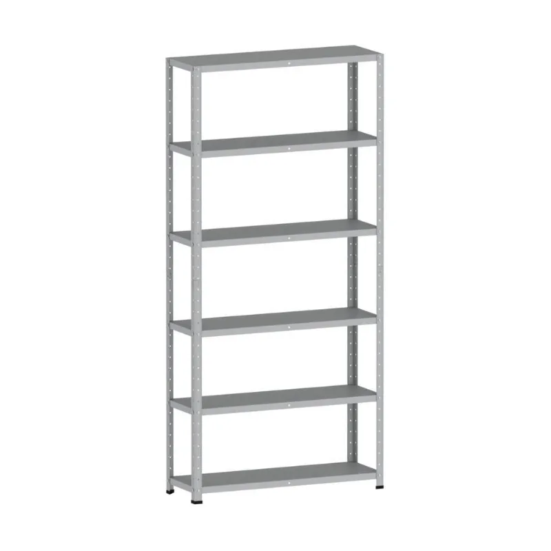 Estante De Estrutura Metálica Com 6 Prateleiras 175cm(a)92acm(l)30cm(p) Sem Reforço Cinza