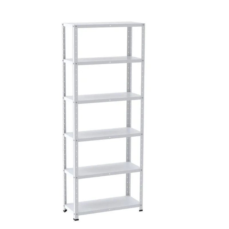 Estante De Estrutura Metálica Com 6 Prateleiras 175cm(a)92acm(l)30cm(p) Sem Reforço Branco