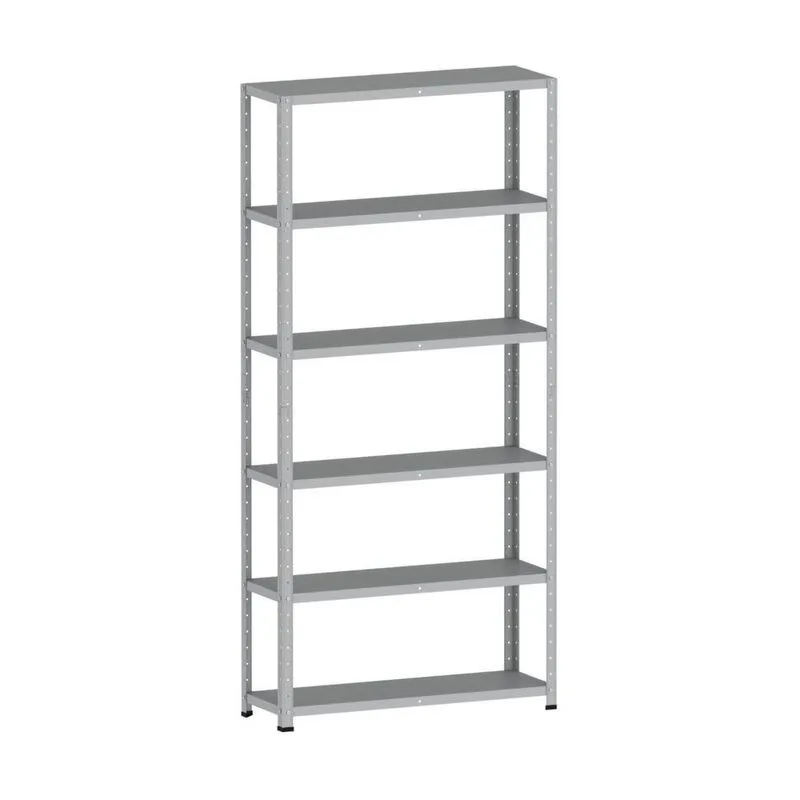 Estante De Estrutura Metálica Com 6 Prateleiras 175cm(a) Com Reforço Cinza