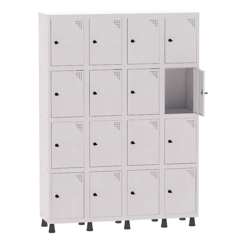 Armário Guarda Volume Locker Roupeiro 4 Vãos 16 Portas Aço GRP504/16 Branco - Pandin