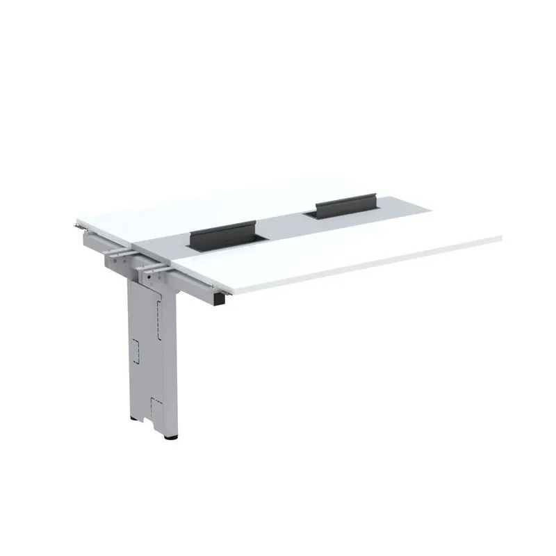 Complemento De Mesa Plataforma Para Coworking Para 2 Pessoas 130x120 Branco/cinza