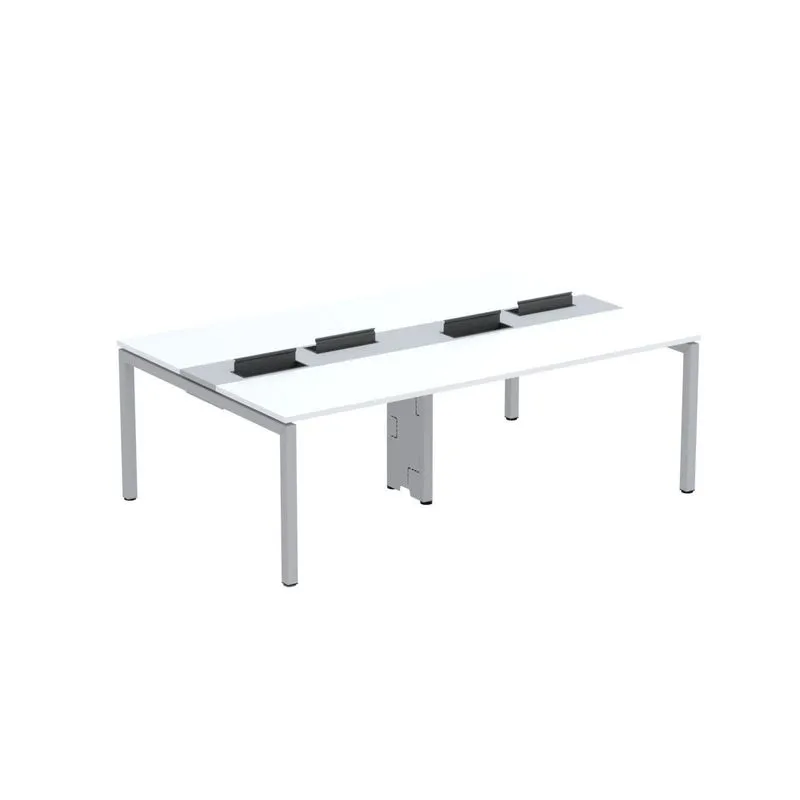 Mesa De Plataforma Dupla Para 4 Pessoas Corporativa 110x140/4p Branco/cinza