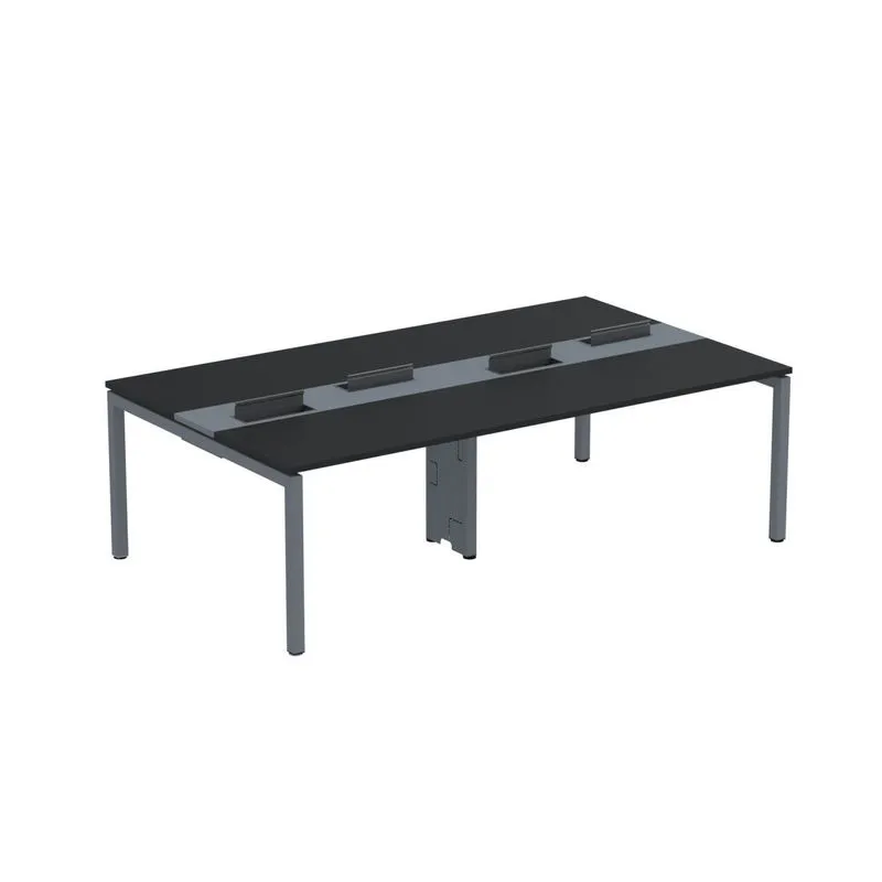 Mesa De Plataforma Dupla Para 4 Pessoas Corporativa 110x140/4p Preto/grafito