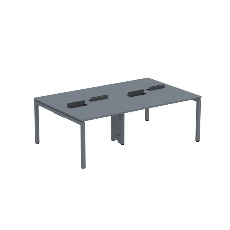 Mesa De Plataforma Dupla Para 4 Pessoas Corporativa 110x140/4p Grafito