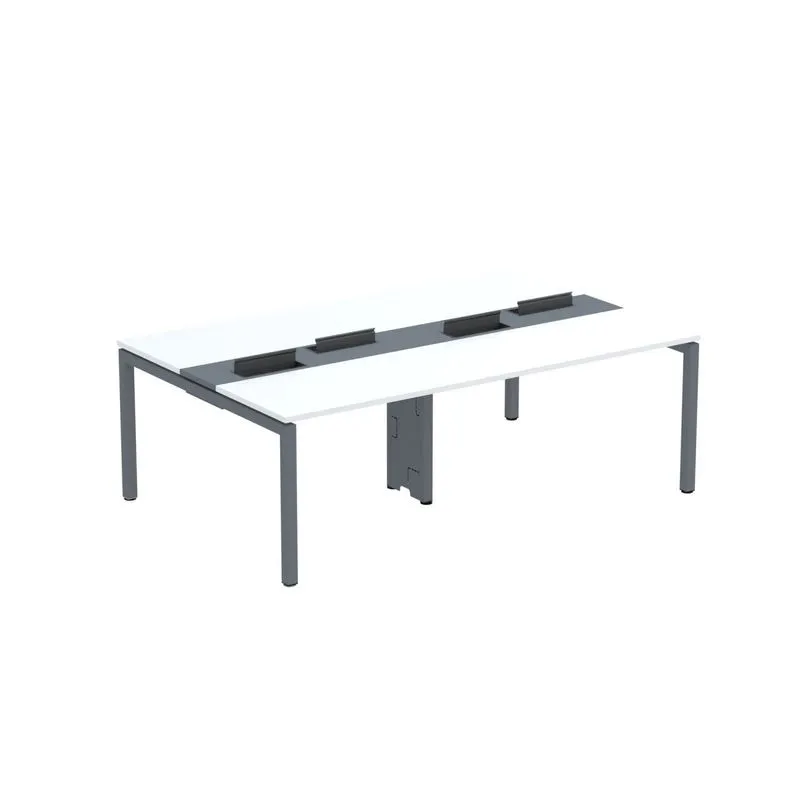 Mesa De Plataforma Dupla Para 4 Pessoas Corporativa 110x140/4p Branco/grafito