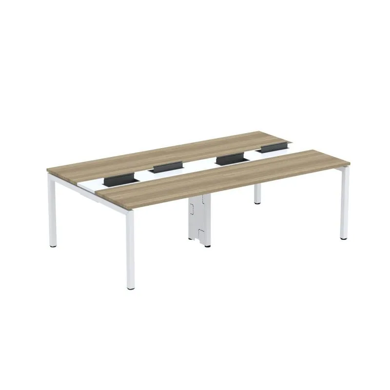 Mesa De Plataforma Dupla Para 4 Pessoas Corporativa 120x140/4p Pdc12/14/4p Noce Naturalle/branco