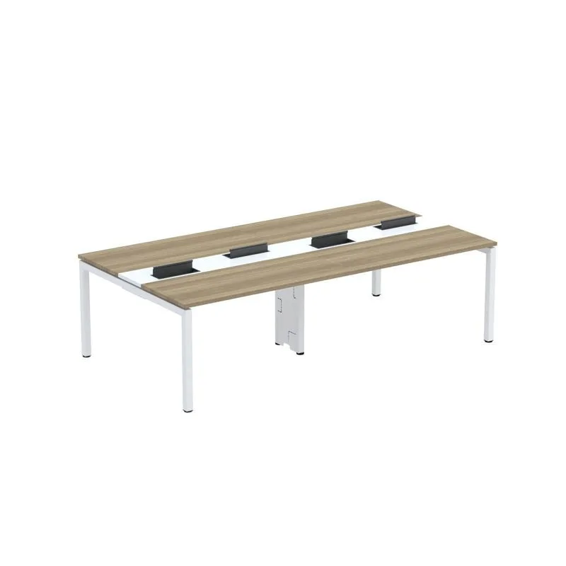 Mesa De Plataforma Dupla Para 4 Pessoas Corporativa 130x140/4p Pdc13/14/4p Noce Naturalle/branco