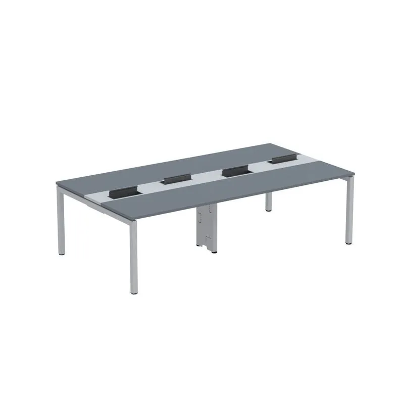 Mesa De Plataforma Dupla Para 4 Pessoas Corporativa 130x140/4p Pdc13/14/4p Grafito/cinza