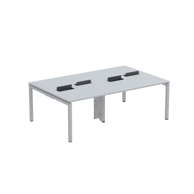 Mesa De Plataforma Dupla Para 4 Pessoas Corporativa 130x140/4p Pdc13/14/4p Cinza