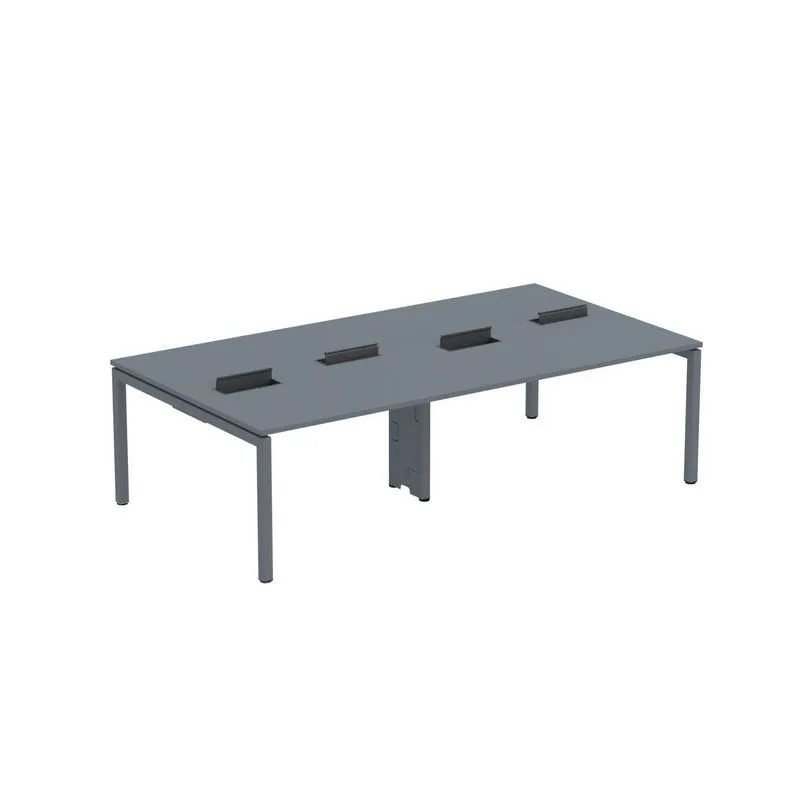 Mesa De Plataforma Dupla Para 4 Pessoas Corporativa 130x140/4p Pdc13/14/4p Grafito