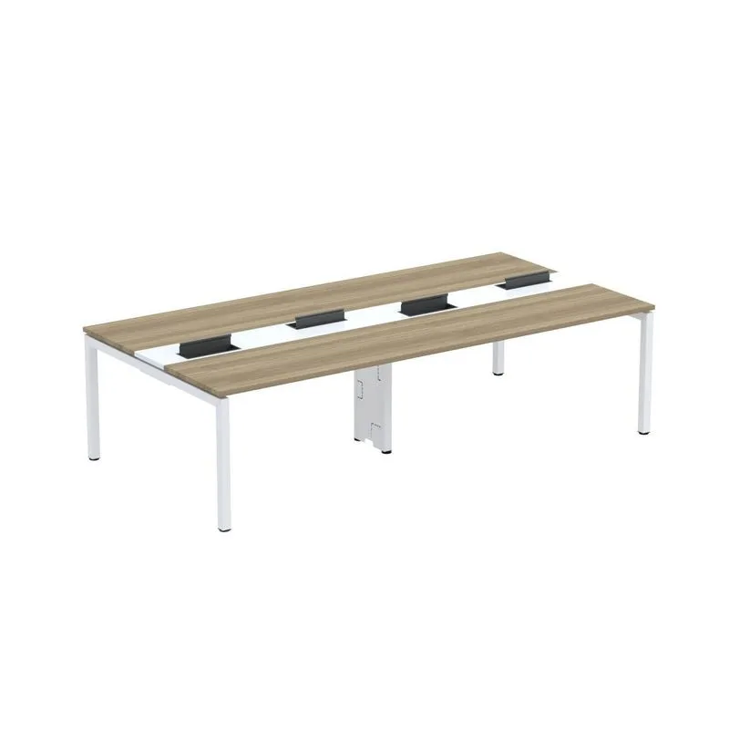 Mesa De Plataforma Dupla Para 4 Pessoas Corporativa 140x140/4p Pdc14/14/4p Noce Naturalle/branco