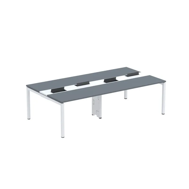 Mesa De Plataforma Dupla Para 4 Pessoas Corporativa 140x140/4p Pdc14/14/4p Grafito/branco