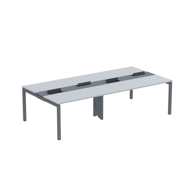 Mesa De Plataforma Dupla Para 4 Pessoas Corporativa 140x140/4p Pdc14/14/4p Cinza/grafito