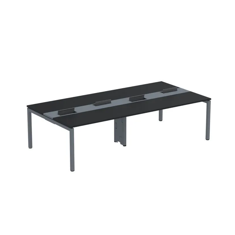 Mesa De Plataforma Dupla Para 4 Pessoas Corporativa 140x140/4p Pdc14/14/4p Preto/grafito