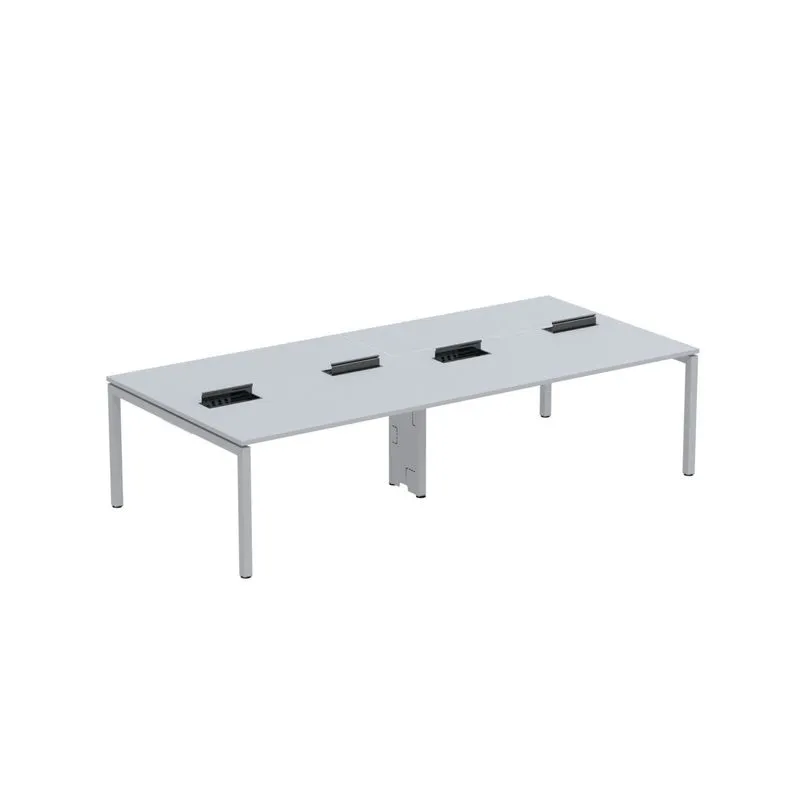 Mesa De Plataforma Dupla Para 4 Pessoas Corporativa 150x140/4p Pdc15/14/4p Cinza