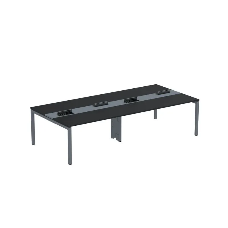 Mesa De Plataforma Dupla Para 4 Pessoas Corporativa 150x140/4p Pdc15/14/4p Preto/grafito