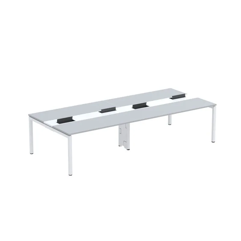 Mesa De Plataforma Dupla Para 4 Pessoas Corporativa 160x140/4p Pdc16/14/4p Cinza/branco