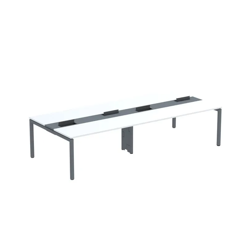 Mesa De Plataforma Dupla Para 4 Pessoas Corporativa 160x140/4p Pdc16/14/4p Branco/grafito