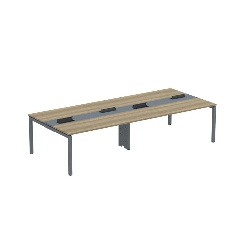 Mesa De Plataforma Dupla Para 4 Pessoas Corporativa 160x140/4p Pdc16/14/4p Noce Naturalle/grafito