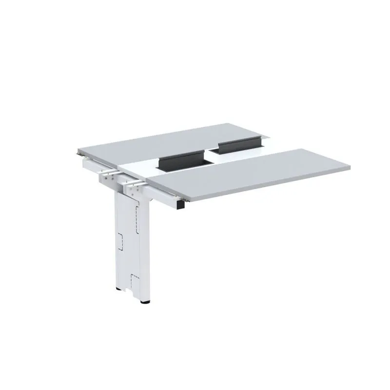 Complemento De Mesa Plataforma Para Coworking Para 2 Pessoas 120x140 Cinza/branco
