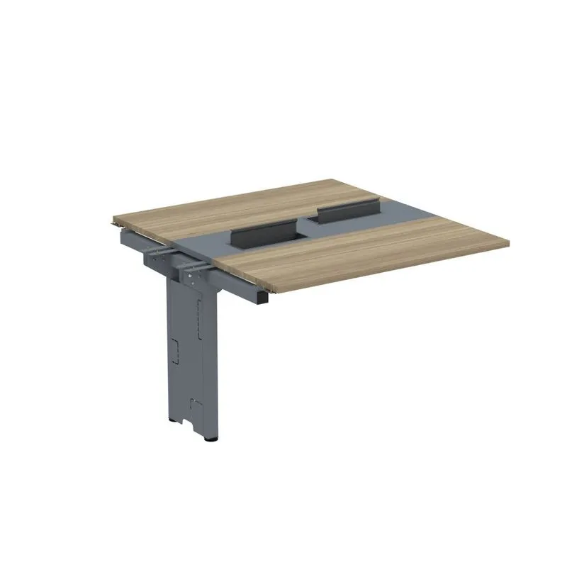 Complemento De Mesa Plataforma Para Coworking Para 2 Pessoas 120x140 Noce Naturalle/grafito