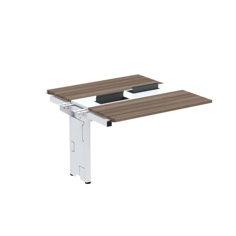 Complemento De Mesa Plataforma Para Coworking Para 2 Pessoas 130x140 Walnut/branco