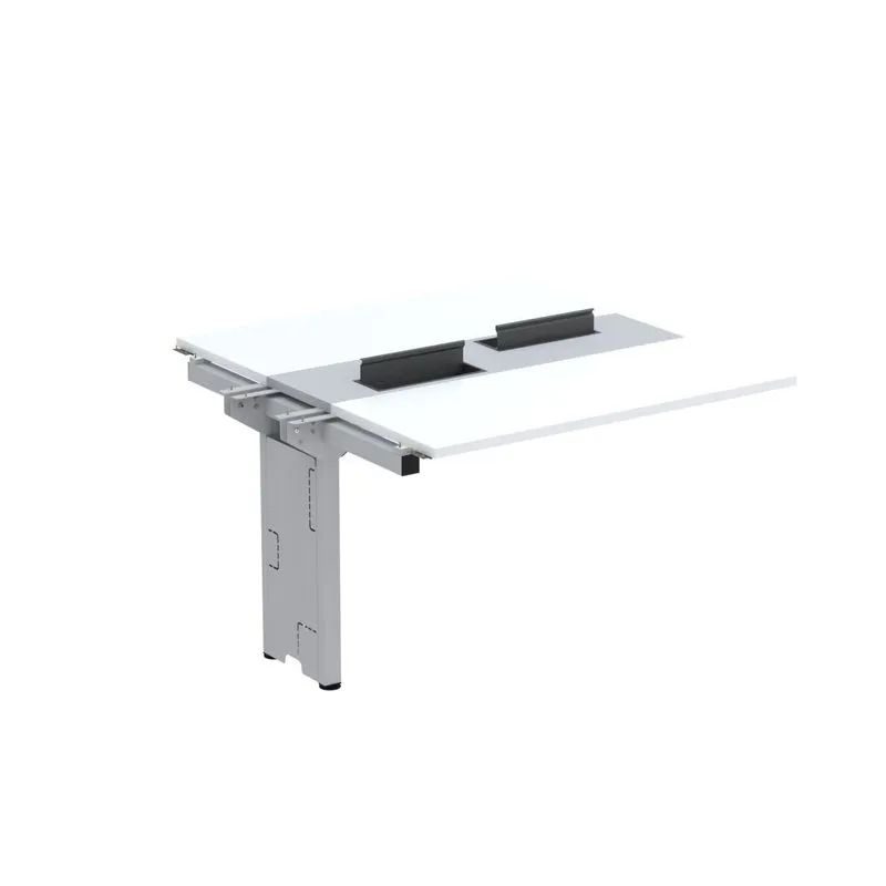 Complemento De Mesa Plataforma Para Coworking Para 2 Pessoas 130x140 Branco/cinza