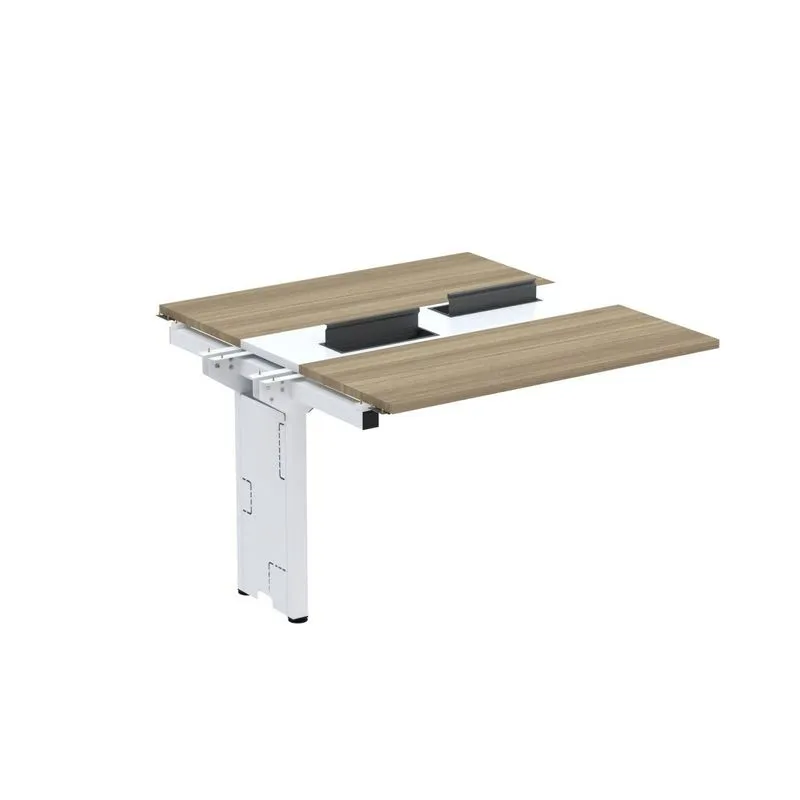 Complemento De Mesa Plataforma Para Coworking Para 2 Pessoas 140x140 Noce Naturalle/branco
