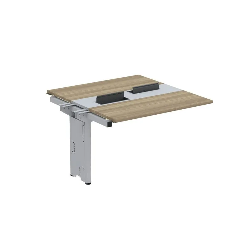 Complemento De Mesa Plataforma Para Coworking Para 2 Pessoas 140x140 Noce Naturalle/cinza
