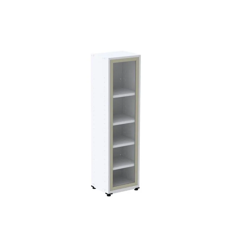 Armário 1 Portas Com Moldura 4 Prateleiras Ap190s Branco/bege