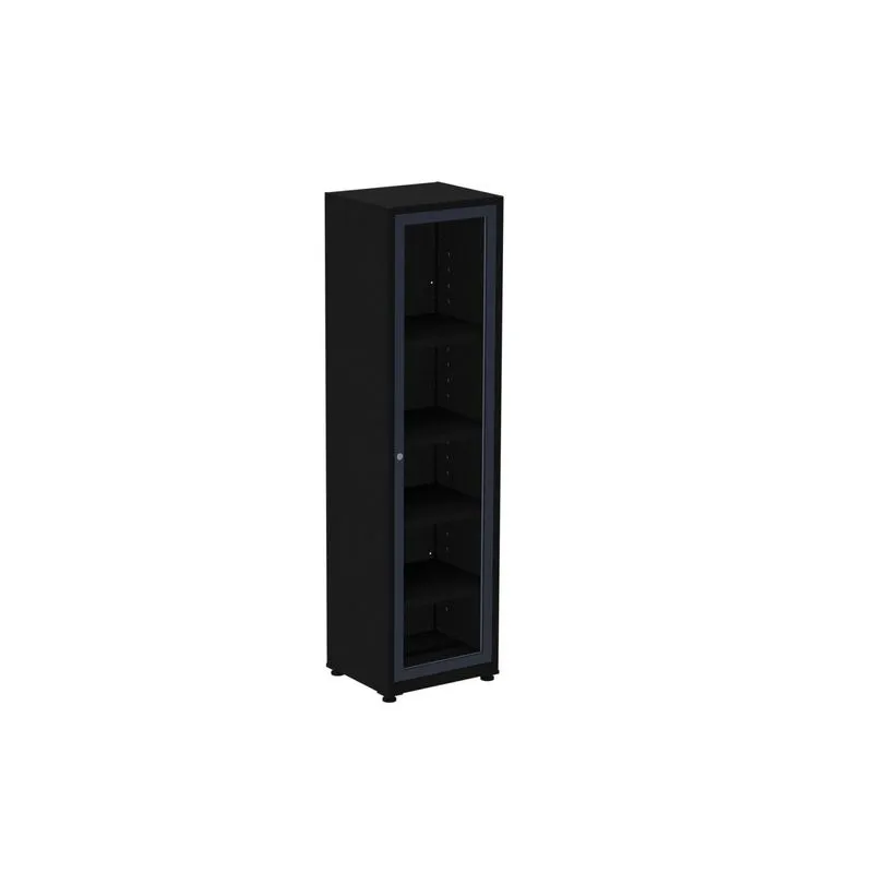 Armário 1 Portas Com Moldura 4 Prateleiras Ap190s Preto/azul Delrei