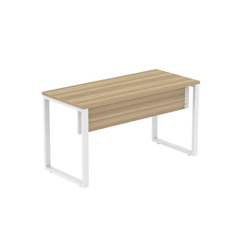 Mesa de Escritório Retangular M1200P25TUB Moderno sem Gavetas MDP 120CM Amadeirado e Branco Pandin
