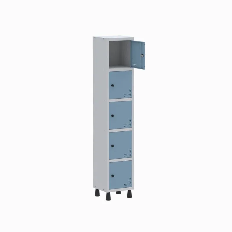 Armário Guarda Volume Locker Roupeiro 1 Vão 5 Portas GR301/5 Light Cinza e Azul Dali - Pandin
