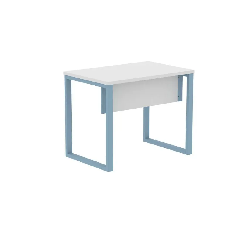 Mesa para Escritório Retangular M900P25TUB Moderno sem Gavetas Aço 90CM Branco Dali Laguna