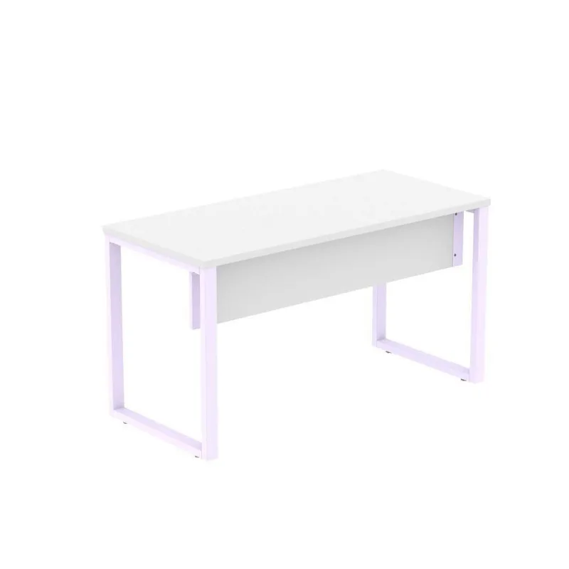 Mesa de Escritório Retangular M1200P25TUB Moderno sem Gavetas MDP 120CM Branco Lilas Pandin Móveis