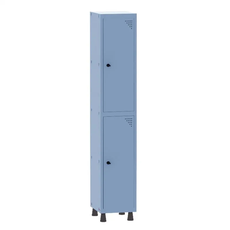 Armário Guarda Volume Locker Roupeiro 1 Vão 2 Portas Aço GRP501/2 Azul Dali - Pandin
