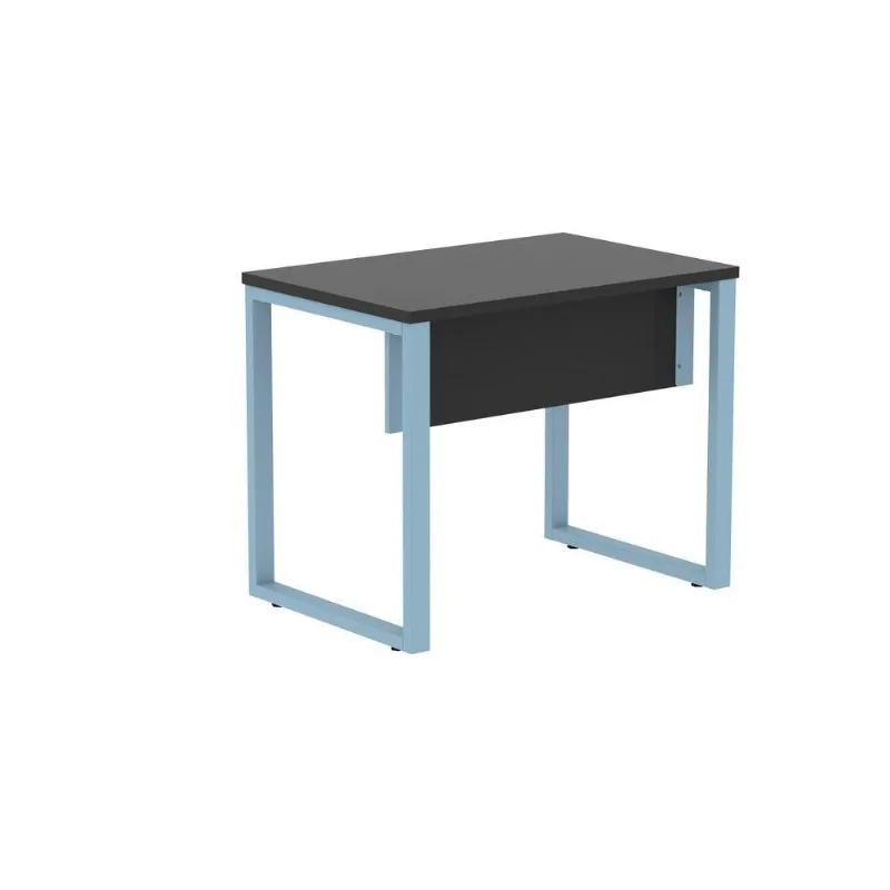Mesa de Escritório Retangular M900P25TUB Moderno sem Gavetas 90CM Preto e Azul Pandin Móveis