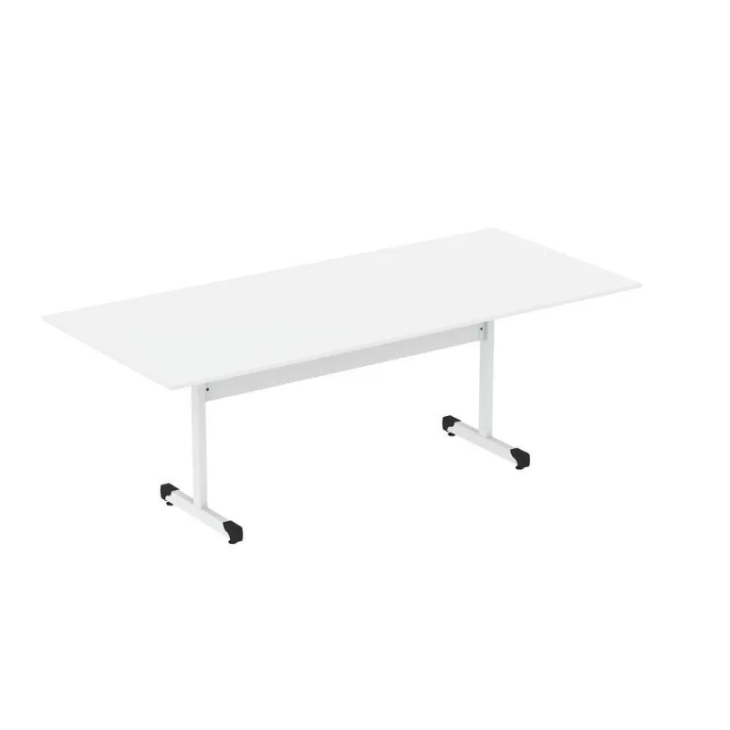 Mesa De Reunião 200cm Para Escritório Com Pés Tubulares Em Aço Linha P15