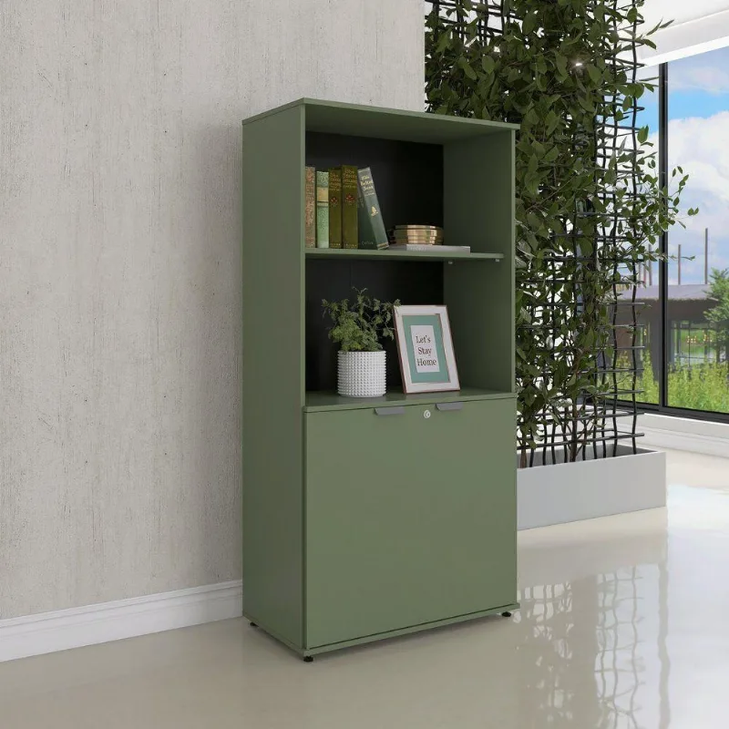 Armário Misto Para Escritório 2 Portas Com Chave 160cm Linha P15