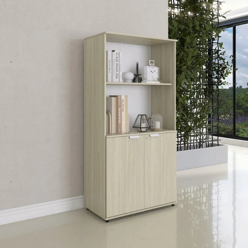 Armário Misto Para Escritório 2 Portas Com Chave 160cm Linha P15