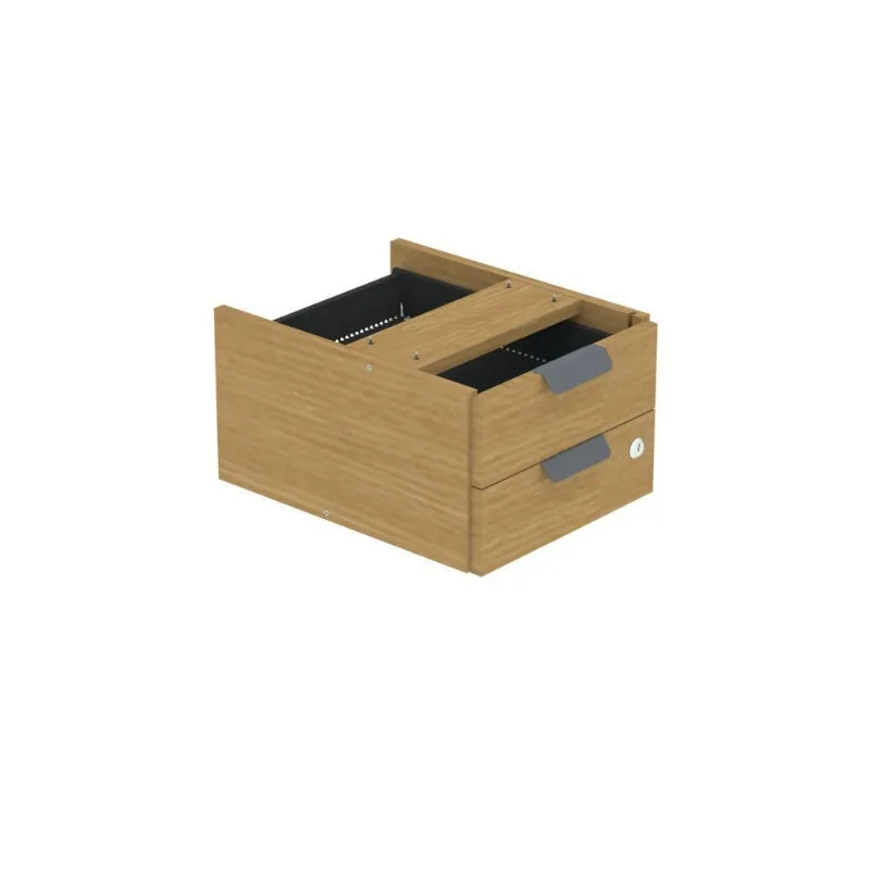 Gaveteiro Aéreo GA02G P15 2 Gavetas MDP BP Branco para Mesa Escritório Pandin Móveis